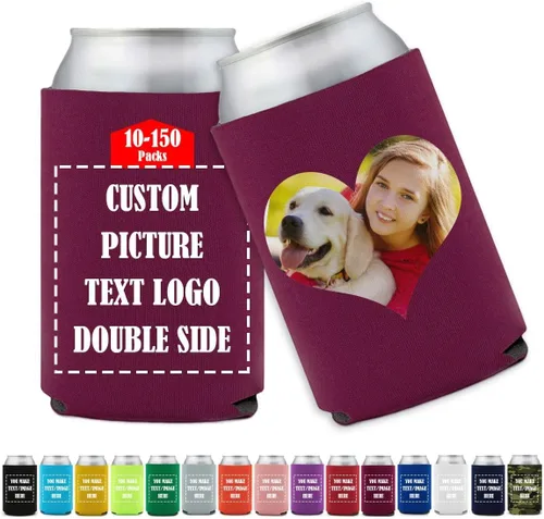 Vista 8 de Funda enfriadora de latas de cerveza personalizada Koo-zi Slim a granel, añade tu texto con imagen en una cubierta plegable de 12 onzas líquidas