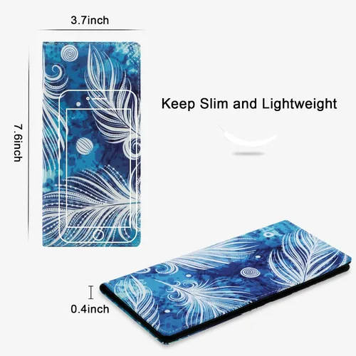 Vista 182 de HUA ANGEL Billetera ultra delgada para mujer, con bloqueo RFID, tarjetero de crédito, plegable, largo, hebilla magnética, billete para mujer, Owl