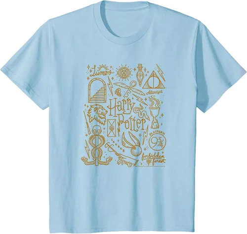 Vista 46 de Harry Potter Deathly Hallows 2 Icon Collage Poster T-Shirt Baby Blue