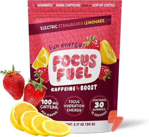 Vista 14 de FocusFuel Energy Chews - Sabor a sandía (15 porciones) - 100 mg de cafeína + L-teanina + B12, magnesio - Impulso de energía totalmente natural - Sin