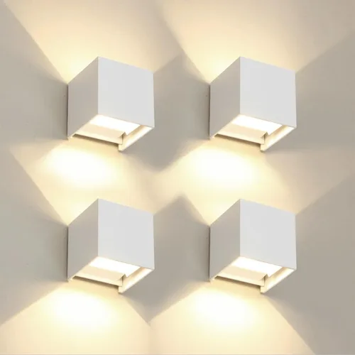 Vista 21 de 2 piezas de luces de pared G9 para exterior/interior, apliques de pared con luces hacia arriba y abajo, IP65 impermeables, iluminación moderna
