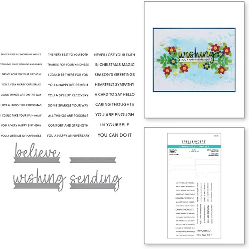 Vista 2 de Spellbinders SDS-185 Snowflake Wishes - Juego de sellos y troqueles transparentes de la colección Bibi's Snowflakes de Bibi Cameron