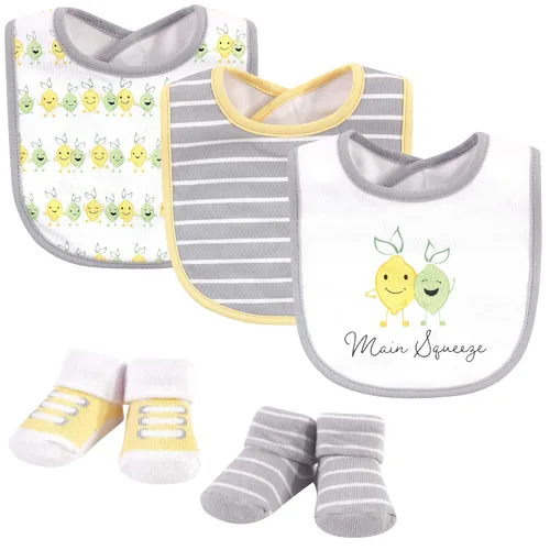 Vista 10 de Hudson Baby Conjunto de babero y calcetines unisex de algodón para bebé, Tamaño único Chica Calabaza