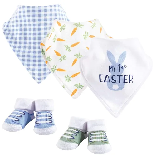 Vista 20 de Hudson Baby Conjunto de babero y calcetines unisex de algodón para bebé, Tamaño único Chica Calabaza