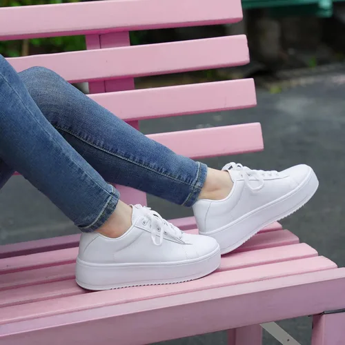 Vista 2 de JABASIC Zapatos deportivos de moda para mujer, con cordones, elegantes y cómodos para caminar
