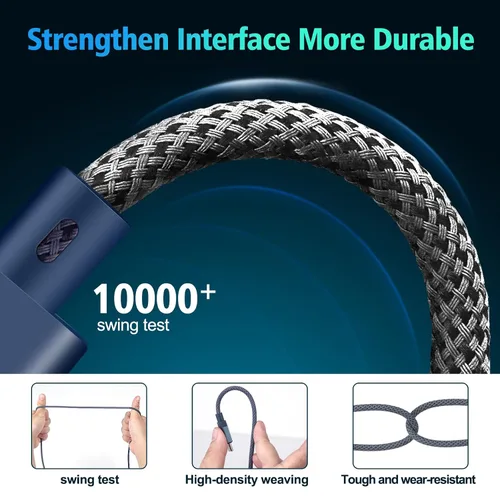 Vista 4 de Cable de carga rápida USB C a Mag 3 de 140 W, 6.6 pies, compatible con MacBook Air 2022 M2, MacBook Pro 2021 M1 Pro y Max Chip de 14 pulgadas y 16