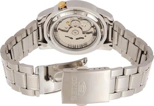 Vista 3 de SEIKO Reloj para hombre SNKK07 5 de acero inoxidable con esfera blanca, Azul, Reloj de cuarzo,Automático automático,Automático,Reloj automático