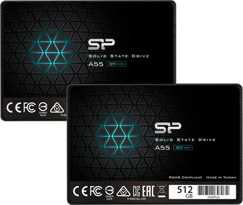 Vista 9 de Silicon Power - Paquete de 2 unidades de 128 GB SSD 3D NAND A55 SLC Cache Performance Boost SATA III 2.5" 7mm (0.28") Unidad interna de estado sólido
