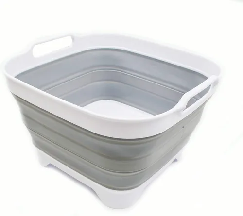 Vista 12 de SAMMART Sartén plegable de 2.64 galones con tapón de drenaje, lavabo plegable, tina portátil para lavar platos, bandeja de almacenamiento de cocina