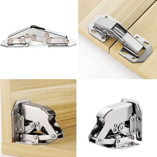 Vista 5 de Kssvzz Bisagras ocultas para gabinete (5 pares, 10 unidades, 3 pulgadas) bisagras ocultas de montaje en superficie para armarios de cocina, sin