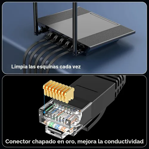 Vista 5 de Cable Ethernet Cat 6 de 10 pies, paquete de 2 unidades, para interiores y exteriores, red de Internet de 10 Gbps de alta velocidad, cable Ethernet