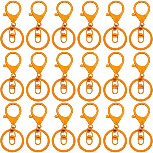 Vista 9 de 30 llaveros con cierre de langosta para hacer joyas, coloridos clips de gatillo giratorios de metal con cierres giratorios, clips de gancho, anillo
