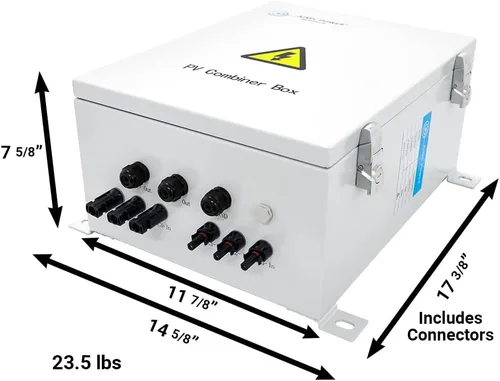 Vista 2 de AIMS 3 String Solar Array Combiner Box 60A 200 V 3 entradas 10KW precableado