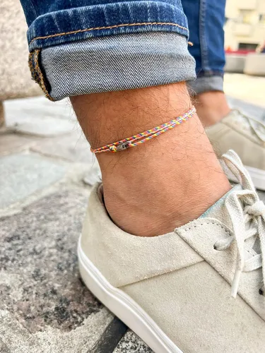 Vista 22 de Made by Nami Surfer Anklet with Snap Hook Clasp Waterproof & Adjustable Thin String Ankle Bracelets for Women and Men Handmade Jewelry for Beach and