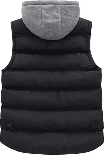 Vista 2 de Wantdo - Chaleco con relleno acolchado para mujer, con capucha desmontable