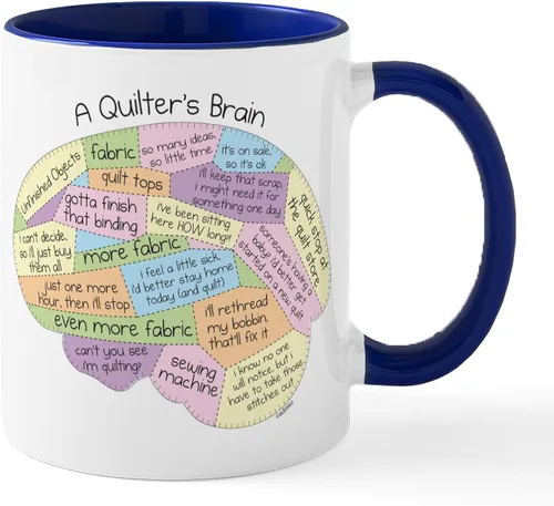 Vista 60 de CafePress I'd Rather Be Quilting Mug Taza de café de cerámica de 11 oz (11.0 fl oz)