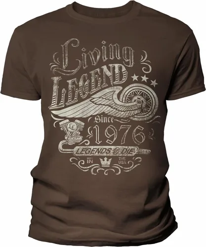 Vista 10 de Vintage 1976 Living Legend 50th Birthday T-Shirt for Men Negro-0001