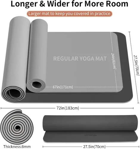 Vista 5 de 8mm Thick Yoga Mat Non Slip for Women Men