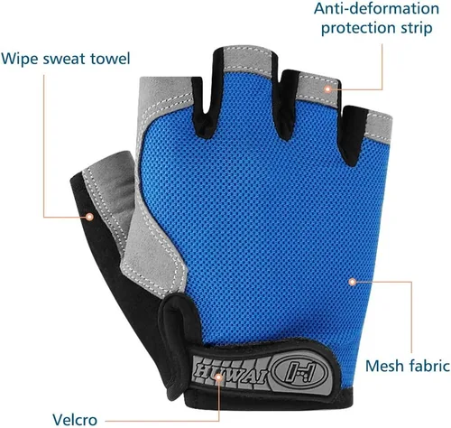 Vista 3 de Accmor Guantes de ciclismo para hombres y mujeres, guantes de ciclismo de medio dedo, guantes de bicicleta de carretera MTB, guantes antideslizantes