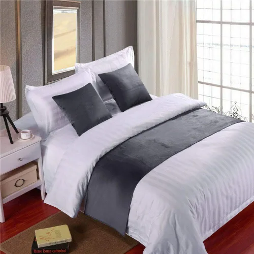 Vista 30 de Pañuelo de terciopelo de lujo, toalla de cola de cama, decoración de ropa de cama para el hogar, hotel, dormitorio