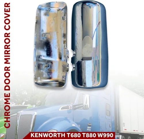 Vista 5 de Compatible con Kenworth Truck T680 T880 Cubierta de espejo cromada lado izquierdo 2013 a 2020