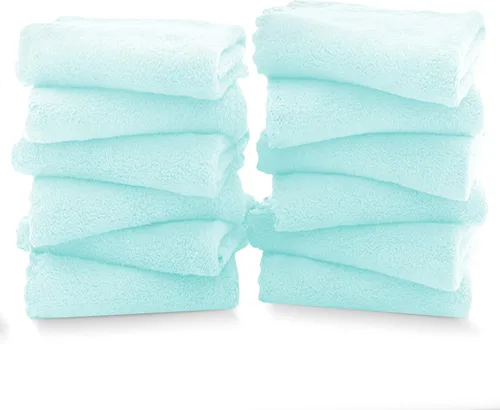 Vista 29 de TENSTARS Toallas de baño de seda con dobladillo para liquidación de baño - 27 x 55 pulgadas - Ligeras, delgadas, de secado rápido - Toalla Aqua Green