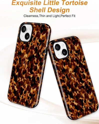 Vista 33 de Jusy Funda compatible con MagSafe con estampado de caparazón de tortuga marrón para iPhone 7/8/SE, cubierta protectora de TPU suave magnética
