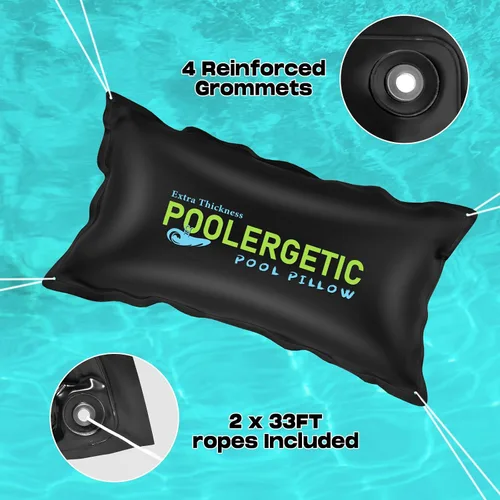 Vista 6 de Almohada de piscina de 4 x 8 pies para piscinas sobre el suelo, almohada grande de invierno para cierre de invierno, funda de piscina resistente