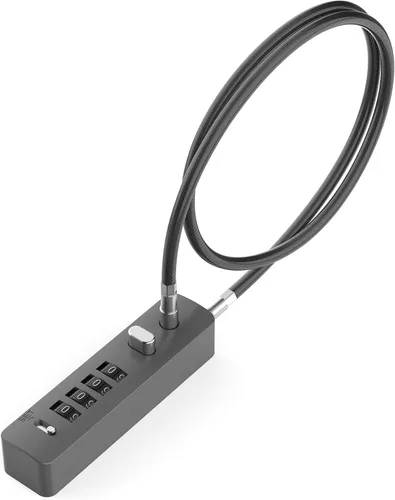 Vista 8 de Cerraduras de cable con combinación, cuerda de acero de 23.6 pulgadas para snowboard con combinación de 4 dígitos, cerraduras de puerta ajustables