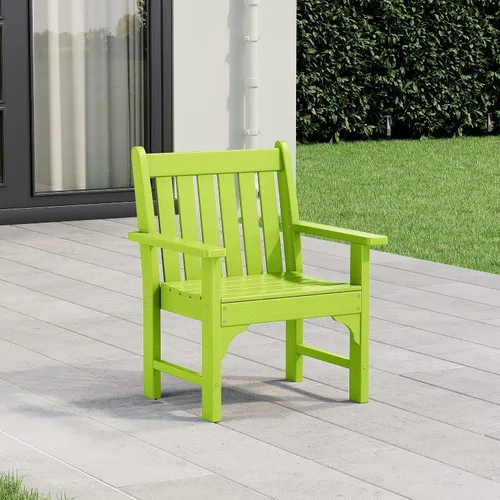 Vista 53 de WestinTrends Malibu Outdoor Patio HDPE Adirondack Silla de comedor para patio, color negro