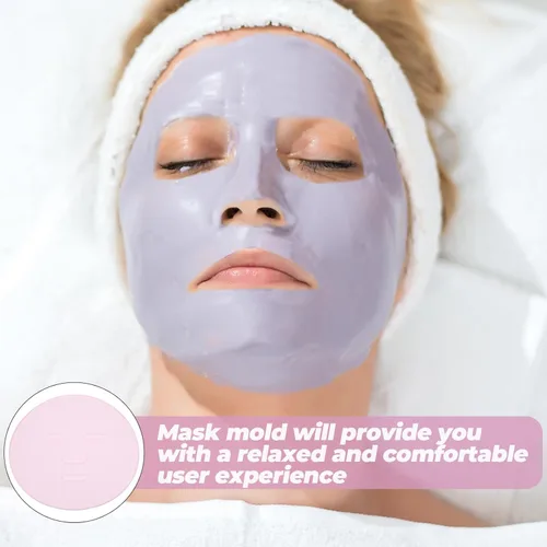 Vista 4 de LEORX Paquete de 2 bandejas de máscara de colágeno reutilizable para mascarilla facial para hacer algas marinas y barro, placa facial para salón