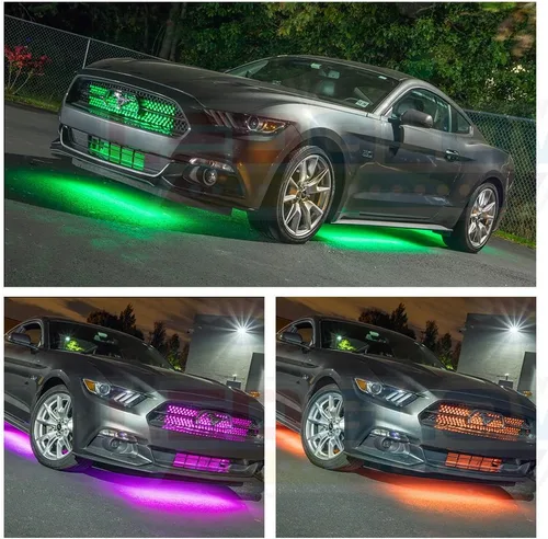 Vista 3 de LEDGlow kit de 10 luces ledes multicolor para bajos e interiores de auto
