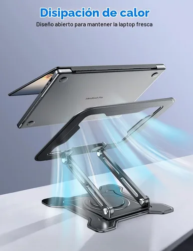 Vista 7 de JCZT Soporte ajustable para computadora portátil, base giratoria de 360°, soporte ergonómico para computadora, elevador plegable para oficina