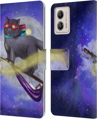 Vista 10 de Head Case Designs Officially Licensed Ash Evans Butterfly Sky Black Cats Leather Book Wallet Case Cover Compatible with Motorola Moto G53 5G