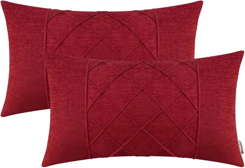 Vista 83 de BRAWARM Fundas de almohada 40x40 cm - Paquete de 2 fundas de almohada de chenilla negra, fundas de almohada de chenilla suave teñida sólida