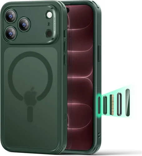 Vista 13 de ESR Classic Hybrid - Funda para iPhone 16 Pro, color negro transparente claro negro