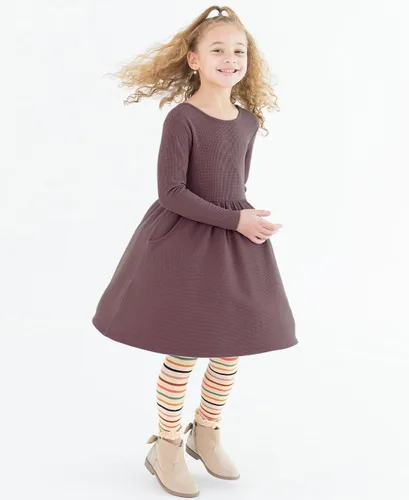 Vista 4 de RuffleButts Vestido de punto para bebéniña pequeña