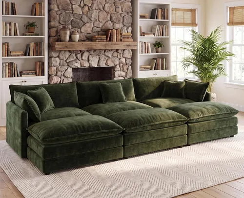 Vista 58 de 76.7" Cloud Couch for Living Room, Deep Seat Loveseat Sofa, Beige Breathable Chenille, 2-Seats Couch for Apartment Small Spaces, Pocket Spring