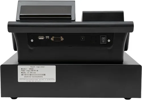 Vista 7 de DYNAMI Caja registradora comercial, caja registradora electrónica de 48 llaves con cajón de efectivo y monedas, pantalla de doble cara, impresión