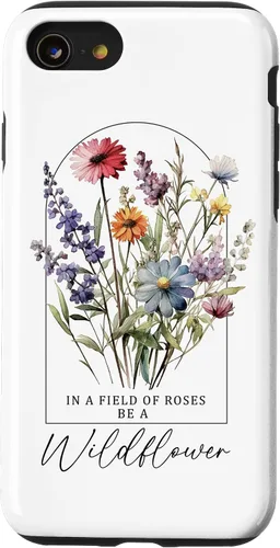 Vista 8 de Funda para iPhone 12 mini In A Field Of Roses Be A Wildflower Vintage Flower & Quotes Case