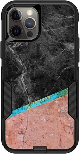 Vista 8 de MightySkins Skin compatible con OtterBox Commuter iPhone 12 y 12 Pro - Mármol ámbar Funda protectora de vinilo duradera y única Fácil de aplicar