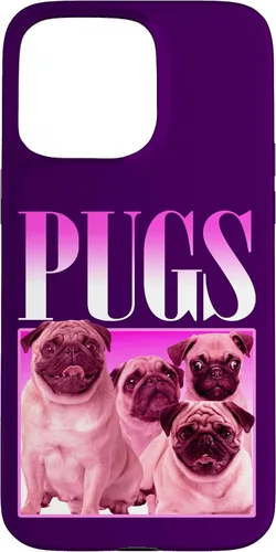 Vista 31 de iPhone 16 Pugs Bootleg Rap Lindo Pug Dog Pet Owners Retro 90's Poster Case