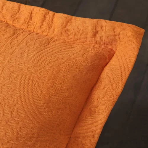 Vista 4 de Cubrecama con funda de almohada. Mandarina