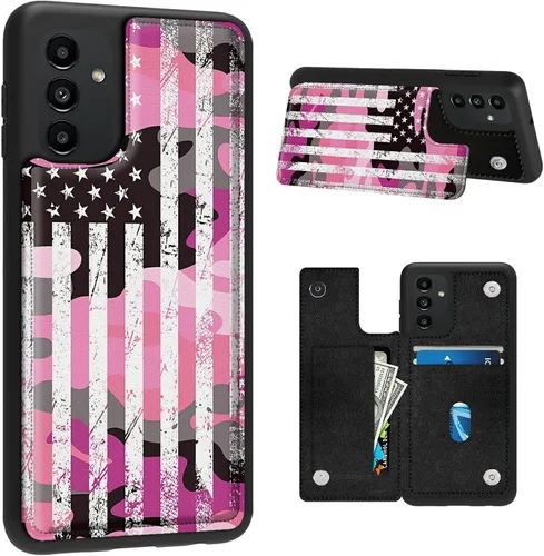Vista 15 de BVDIKMI Funda para Samsung Galaxy A13 5G con ranura para tarjetero, funda de piel sintética, doble cierre magnético y cubierta duradera a prueba