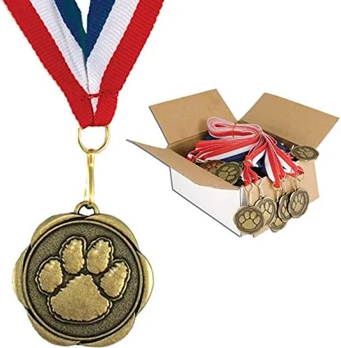 Vista 6 de Juego de 100 medallas de premio con cintas para el cuello