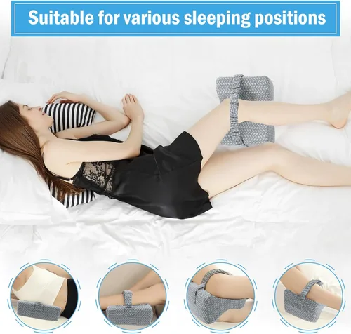 Vista 6 de Almohada de rodilla para personas que duermen de lado, alivio del dolor de cadera, correa ajustable de espuma viscoelástica para dormir de lado