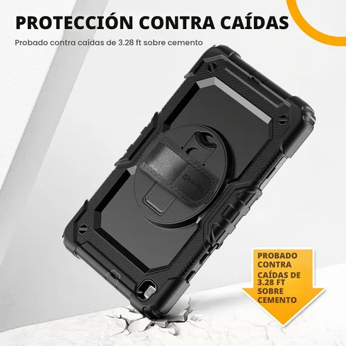 Vista 3 de Timecity Funda para Samsung Galaxy Tab A 8.0 2019 SM-T290/T295/T297 Negro+Negro