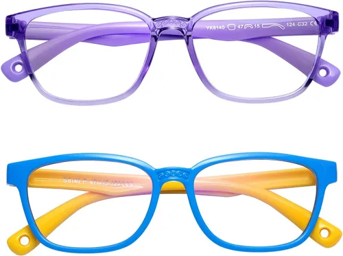 Vista 13 de Paquete de 2 gafas con bloqueo de luz azul para niños, antifatiga visual y protección UV, gafas para computadora, videojuegos, TV, teléfono