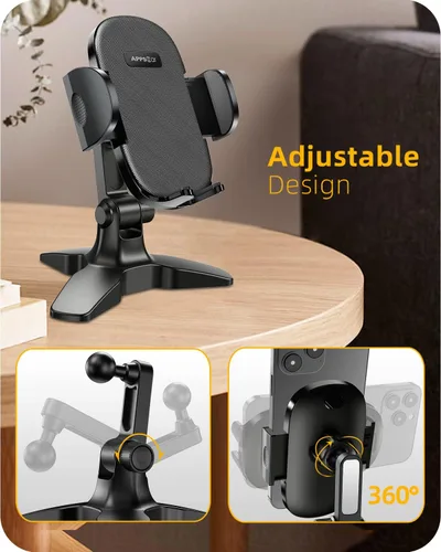 Vista 3 de APPS2Car Soporte de teléfono resistente, soporte de escritorio ajustable para videollamadas, compatible con teléfonos inteligentes de 4.7 a 6.8
