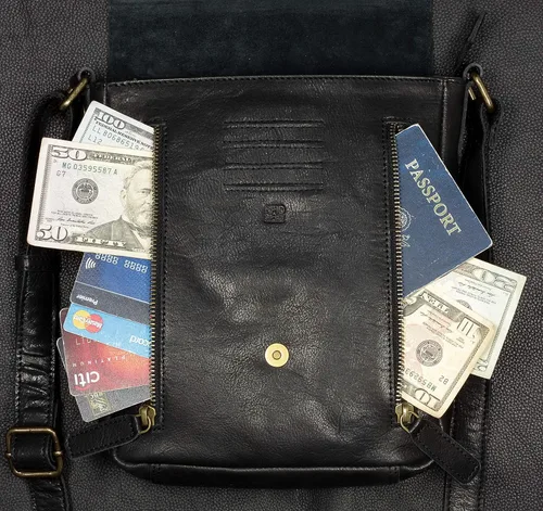 Vista 5 de Mou Meraki Bolso cruzado y bolsos de mano de cuero genuino - Bolso cruzado sobre el hombro